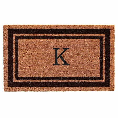 Monogram Door Mat, Natural, Black, 18 in W x 30 in L
